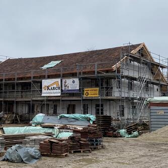 NIederleierndorf, Zachhof, während der Instandsetzung © Interessengemeinschaft Bauernhaus, Dr. Maria-Luise Götz und Alfred Ulrich