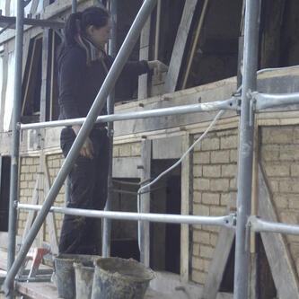 Ausfachung eines Fachwerkhauses in Nümbrecht © Interessengemeinschaft Bauernhaus, Michael Hanisch