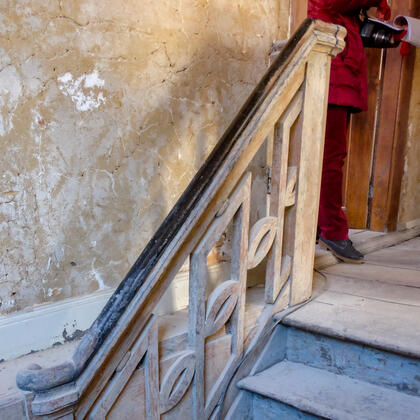 historische Treppe, Emsland, Gersten © Bernd Kunze, Interessengemeinschaft Bauernhaus e. V.