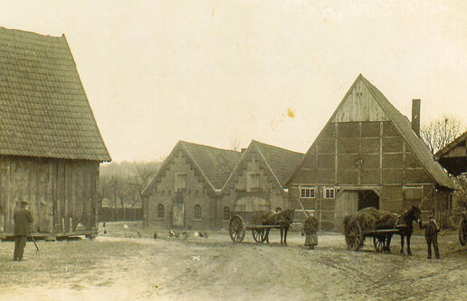 Lüdinghausen, Hof Grube im Jahr 1913 © Interessengemeinschaft Bauernhaus, Archiv Familie Busch
