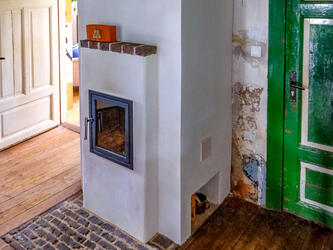 Wardenburg-Westerburg, Niederdeutsches Hallenhaus, Kamin nach der Sanierung, © Interessengemeinschaft Bauernhaus, Bernd Kunze