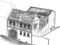 Weinbauernhaus im Kraichgau, Skizze des Gesamtanwesens © Interessengemeinschaft Bauernhaus, Christoff Röhm